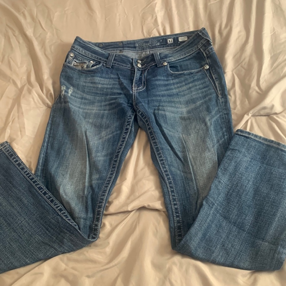 Miss Me denim jeans distressed boot cut size 31